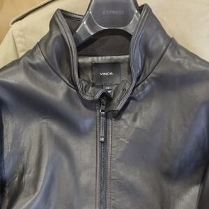 Vince Men's Harrington 100% Lamb Leather Bomber Jacket